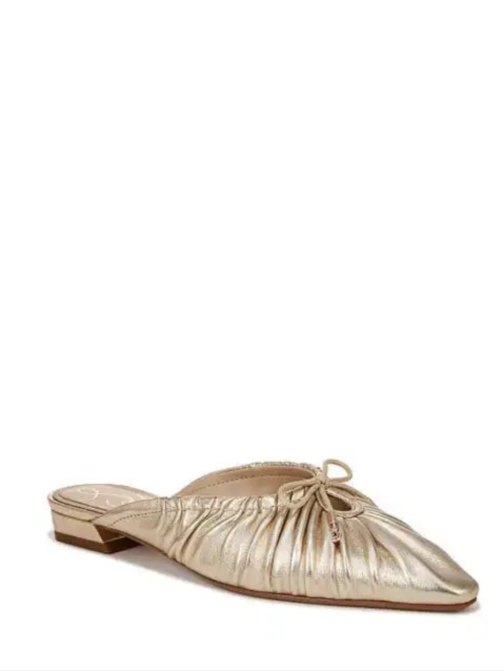 Sam Edelman Julia Pointed Toe Mules In Gold Leaf